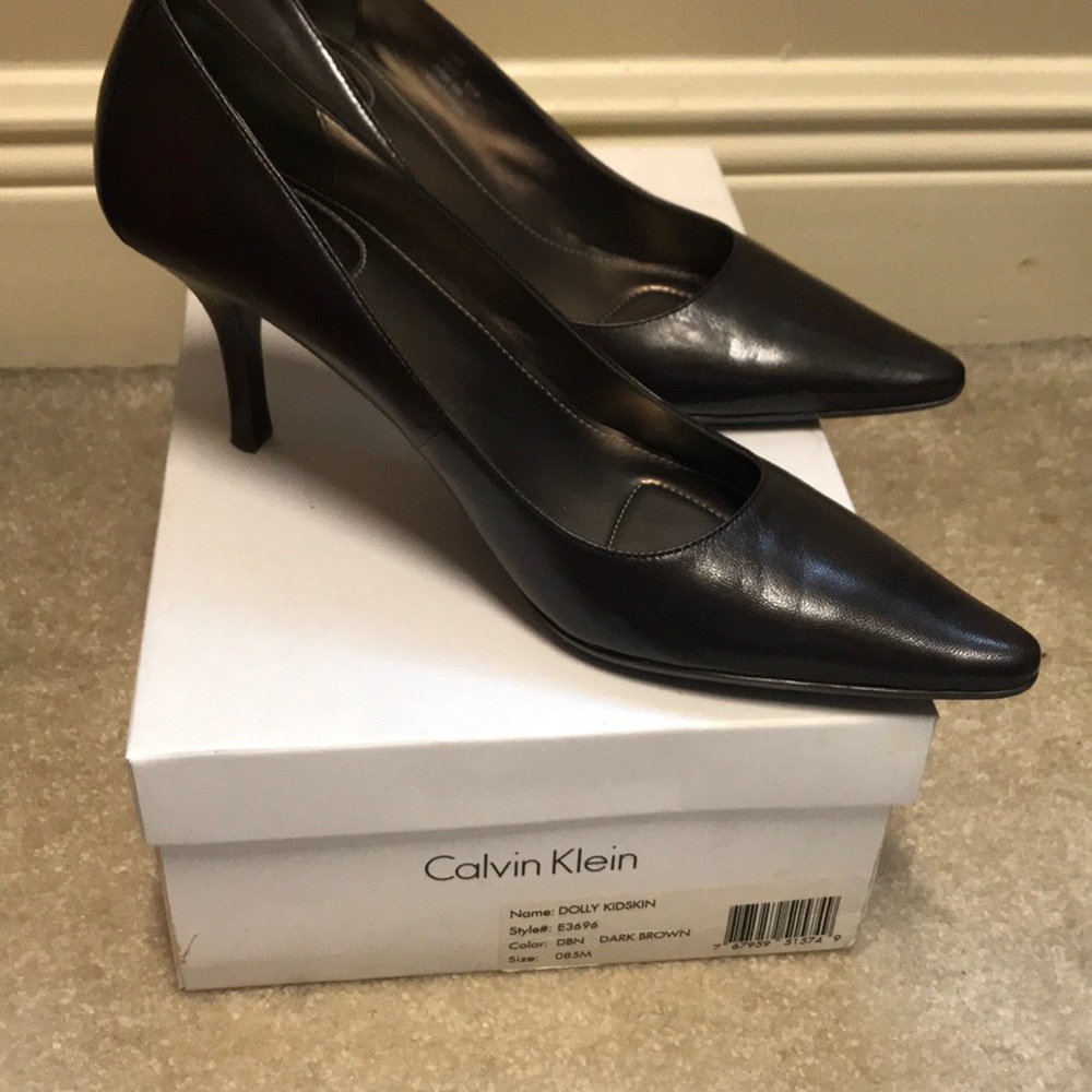Calvin Klein dark brown pump
